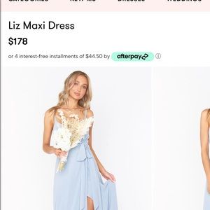 Show Me Your Mumu Liz Maxi Dress in Steel Blue Chiffon